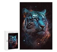 Puzzle 300 PCS Cosmic Tiger Portrait-29 Puzzles pour Adultes - Cadeau d'anniversaire - Jeu Difficile Et Stimulant - Cadeaux