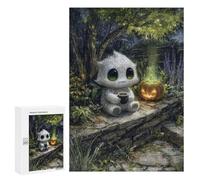 Puzzle 300 PCS Cute Monster with Coffee and Pumpkin Puzzles pour Adultes, Jouet, Décoration Murale, Difficile, Difficile, Cadeaux Uniques pour Anniversaire Et Noël 300 PCS