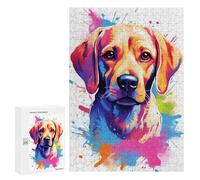 Puzzle 300 PCS Cute Watercolor Labrador Puzzles pour Adultes, Jouet, Décoration Murale, Motif À Assembler, Idéal comme Cadeau pour Toute La Famille 300 PCS