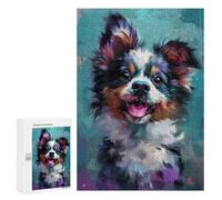 Puzzle 300 PCS Cute Whimsical Puppy Art Puzzles pour Adultes, Jouet, Décoration Murale, Difficile, Difficile, Cadeaux Uniques pour Anniversaire Et Noël 300 PCS