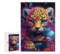 Puzzle 300 PCS Cyber Leopard in Space Suit Puzzles pour Adolescents - Anti-Stress - Défi Éducatif - Idée Cadeau Et Anniversaire Unique 300 PCS