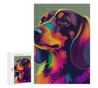 Puzzle 300 PCS Dachshund Colorful Dog Puzzles pour Adultes, Jouet, Décoration Murale, Difficile, Difficile, Cadeaux Uniques pour Anniversaire Et Noël 300 PCS