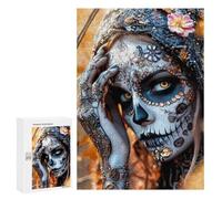 Puzzle 300 PCS Day of The Dead Portrait Puzzles pour Adultes, Jouet, Décoration Murale, Difficile, Difficile, Cadeaux Uniques pour Anniversaire Et Noël 300 PCS