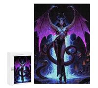 Puzzle 300 PCS Demon Queen Lilith with Snakes and Wings Puzzles pour Adultes, Jouet, Décoration Murale, Difficile, Difficile, Cadeaux Uniques pour Anniversaire Et Noël 300 PCS