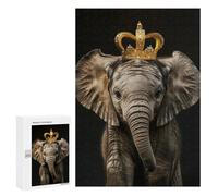 Puzzle 300 PCS Elephant Cute King Puzzles pour Adultes, Jouet, Décoration Murale, Motif À Assembler, Idéal comme Cadeau pour Toute La Famille 300 PCS