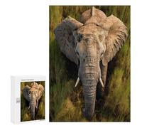 Puzzle 300 PCS Elephant Walking in Grass Puzzles pour Adultes, Jouet, Décoration Murale, Cadeau d'anniversaire, Idéal pour Toute La Famille 300 PCS
