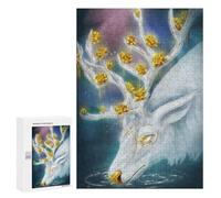 Puzzle 300 PCS Enchanted Deer with Golden Flowers Puzzles pour Adultes, Jouet, Décoration Murale, Cadeau d'anniversaire, Idéal pour Toute La Famille 300 PCS
