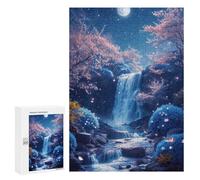 Puzzle 300 PCS Enchanted Nightfall Waterfall -2 Puzzles pour Adolescents - Anti-Stress - Défi Éducatif - Idée Cadeau Et Anniversaire Unique 300 PCS