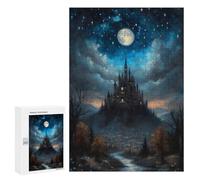 Puzzle 300 PCS Fantasy Castle Under Moonlight Puzzles pour Adultes Jouets Anti-Stress Vacances À La Maison Tuer Le Temps Faire Travailler Le Cerveau 300 PCS