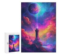 Puzzle 300 PCS Fantasy Lighthouse in Space Puzzles pour Adolescents - Anti-Stress - Défi Éducatif - Idée Cadeau Et Anniversaire Unique 300 PCS