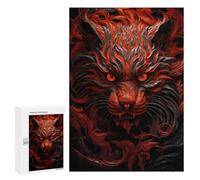 Puzzle 300 PCS Fierce Red Tiger Puzzles pour Adultes, Jouet, Décoration Murale, Motif À Assembler, Idéal comme Cadeau pour Toute La Famille 300 PCS