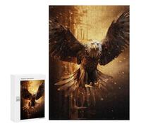 Puzzle 300 PCS Fire Flames Bald Eagle USA Puzzles pour Adultes, Jouet, Décoration Murale, Motif À Assembler, Idéal comme Cadeau pour Toute La Famille 300 PCS