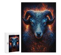 Puzzle 300 PCS Flaming Ram Fantasy Artwork Puzzles pour Adolescents - Anti-Stress - Défi Éducatif - Idée Cadeau Et Anniversaire Unique 300 PCS