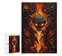 Puzzle 300 PCS Flaming Skull Artwork-1 Puzzles pour Adultes Améliorent La Mémoire Interaction Parent-Enfant Casse-tête Jeux De Société en Famille 300 PCS