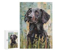 Puzzle 300 PCS Flat-Coated Retriever Paper Collage Puzzles pour Adultes, Jouet, Décoration Murale, Cadeau d'anniversaire, Idéal pour Toute La Famille 300 PCS