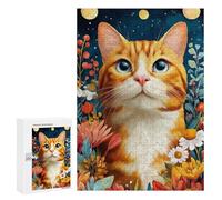 Puzzle 300 PCS Floral Fantasy Cat Artwork Puzzles pour Adultes Améliorent La Mémoire Interaction Parent-Enfant Casse-tête Jeux De Société en Famille 300 PCS