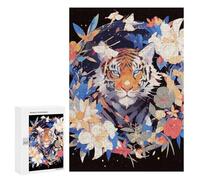 Puzzle 300 PCS Floral Tiger Portrait Puzzles pour Adolescents Course De Vitesse Manuelle Activités Amusantes À La Maison Jeu Stimulant Et Jeu en Famille 300 PCS