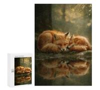 Puzzle 300 PCS Foxes Resting in Nature Puzzle pour Adolescents Améliorez Votre Mémoire Entraînez Votre Cerveau Et Vos Mains Jouets Addictifs pour Cultiver La Patience 300 PCS