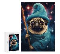 Puzzle 300 PCS Funny Pug Wizard Pixel Art Puzzles pour Adultes, Jouet, Décoration Murale, Cadeau d'anniversaire, Idéal pour Toute La Famille 300 PCS