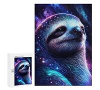 Puzzle 300 PCS Galactic Sloth Portrait-1 Puzzle pour Adolescents Améliorez Votre Mémoire Entraînez Votre Cerveau Et Vos Mains Jouets Addictifs pour Cultiver La Patience 300 PCS