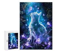 Puzzle 300 PCS Ghost Cat with Butterflies Puzzles pour Adultes, Jouet, Décoration Murale, Difficile, Difficile, Cadeaux Uniques pour Anniversaire Et Noël 300 PCS