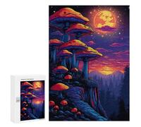 Puzzle 300 PCS Glowing Forest Mushrooms-3 Puzzles pour Adultes Améliorent La Mémoire Interaction Parent-Enfant Casse-tête Jeux De Société en Famille 300 PCS