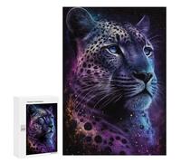 Puzzle 300 PCS Glowing Leopard Art Print-2 Puzzles pour Adultes - Cadeau d'anniversaire - Jeu Difficile Et Stimulant - Cadeaux