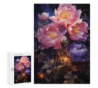 Puzzle 300 PCS Glowing Peony Bouquet Puzzle pour Adolescents Améliorez Votre Mémoire Entraînez Votre Cerveau Et Vos Mains Jouets Addictifs pour Cultiver La Patience 300 PCS