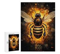 Puzzle 300 PCS Golden Honey Bee Art Print Puzzles pour Adultes Améliorent La Mémoire Interaction Parent-Enfant Casse-tête Jeux De Société en Famille 300 PCS