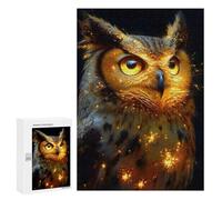 Puzzle 300 PCS Golden Owl with Sparks Animal Puzzles pour Adultes, Jouet, Décoration Murale, Cadeau d'anniversaire, Idéal pour Toute La Famille 300 PCS