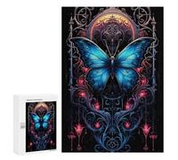 Puzzle 300 PCS Gothic Butterfly Art Print Puzzle pour Adolescents Améliorez Votre Mémoire Entraînez Votre Cerveau Et Vos Mains Jouets Addictifs pour Cultiver La Patience 300 PCS