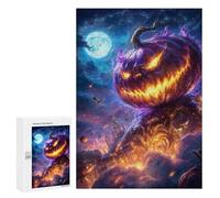 Puzzle 300 PCS Halloween Pumpkin Horror Scene Puzzle pour Adolescents Améliorez Votre Mémoire Entraînez Votre Cerveau Et Vos Mains Jouets Addictifs pour Cultiver La Patience 300 PCS