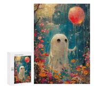 Puzzle 300 PCS Happy Floral Boho Ghost Puzzles pour Adultes, Jouet, Décoration Murale, Cadeau d'anniversaire, Idéal pour Toute La Famille 300 PCS