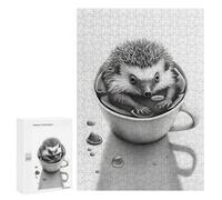 Puzzle 300 PCS Hedgehog Coffe Puzzles pour Adultes, Jouet, Décoration Murale, Motif À Assembler, Idéal comme Cadeau pour Toute La Famille 300 PCS