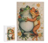 Puzzle 300 PCS Hugging Frogs Puzzles pour Adultes, Jouet, Décoration Murale, Motif À Assembler, Idéal comme Cadeau pour Toute La Famille 300 PCS