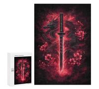 Puzzle 300 PCS Japanese Sword Art Print-1 Puzzles pour Adultes - Cadeau d'anniversaire - Jeu Difficile Et Stimulant - Cadeaux