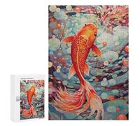 Puzzle 300 PCS Koi Colorful Puzzles pour Adultes, Jouet, Décoration Murale, Motif À Assembler, Idéal comme Cadeau pour Toute La Famille 300 PCS