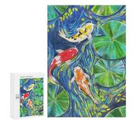 Puzzle 300 PCS Koi Fish Pond Watercolor Puzzles pour Adultes, Jouet, Décoration Murale, Motif À Assembler, Idéal comme Cadeau pour Toute La Famille 300 PCS
