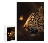 Puzzle 300 PCS Leopard Glowing Butterfly Puzzles pour Adultes, Jouet, Décoration Murale, Motif À Assembler, Idéal comme Cadeau pour Toute La Famille 300 PCS