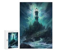 Puzzle 300 PCS Lighthouse on A Rocky Shore Puzzles pour Adultes, Jouet, Décoration Murale, Difficile, Difficile, Cadeaux Uniques pour Anniversaire Et Noël 300 PCS