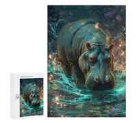 Puzzle 300 PCS Magical Hippo Pond Puzzles pour Adultes Améliorent La Mémoire Interaction Parent-Enfant Casse-tête Jeux De Société en Famille 300 PCS