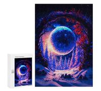 Puzzle 300 PCS Magical Winter Forest Scene Puzzles pour Adultes - Cadeau d'anniversaire - Jeu Difficile Et Stimulant - Cadeaux