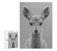 Puzzle 300 PCS Monochrome Deer Portrait Puzzles pour Adultes, Jouet, Décoration Murale, Difficile, Difficile, Cadeaux Uniques pour Anniversaire Et Noël 300 PCS