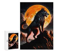 Puzzle 300 PCS Moonlit Wolf Roar Puzzles pour Adultes, Jouet, Décoration Murale, Motif À Assembler, Idéal comme Cadeau pour Toute La Famille 300 PCS