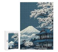 Puzzle 300 PCS Mount Fuji and Traditional Japanese House Puzzles pour Adultes, Jouet, Décoration Murale, Cadeau d'anniversaire, Idéal pour Toute La Famille 300 PCS