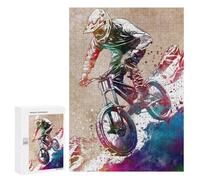 Puzzle 300 PCS Mountain Biker Sport Art Puzzles pour Adultes, Jouet, Décoration Murale, Motif À Assembler, Idéal comme Cadeau pour Toute La Famille 300 PCS