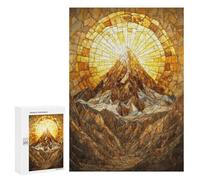 Puzzle 300 PCS Mountain Peak Gold Mosaic Puzzles pour Adultes, Jouet, Décoration Murale, Motif À Assembler, Idéal comme Cadeau pour Toute La Famille 300 PCS