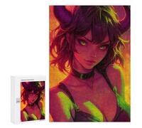 Puzzle 300 PCS Neon Oni Demon Anime Girl Puzzles pour Adultes, Jouet, Décoration Murale, Motif À Assembler, Idéal comme Cadeau pour Toute La Famille 300 PCS
