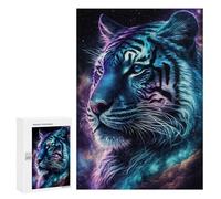 Puzzle 300 PCS Neon Tiger Galaxy Art Print Puzzles pour Adolescents - Anti-Stress - Défi Éducatif - Idée Cadeau Et Anniversaire Unique 300 PCS
