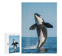 Puzzle 300 PCS Orca Whale Jump Out Water Puzzles pour Adultes, Jouet, Décoration Murale, Motif À Assembler, Idéal comme Cadeau pour Toute La Famille 300 PCS